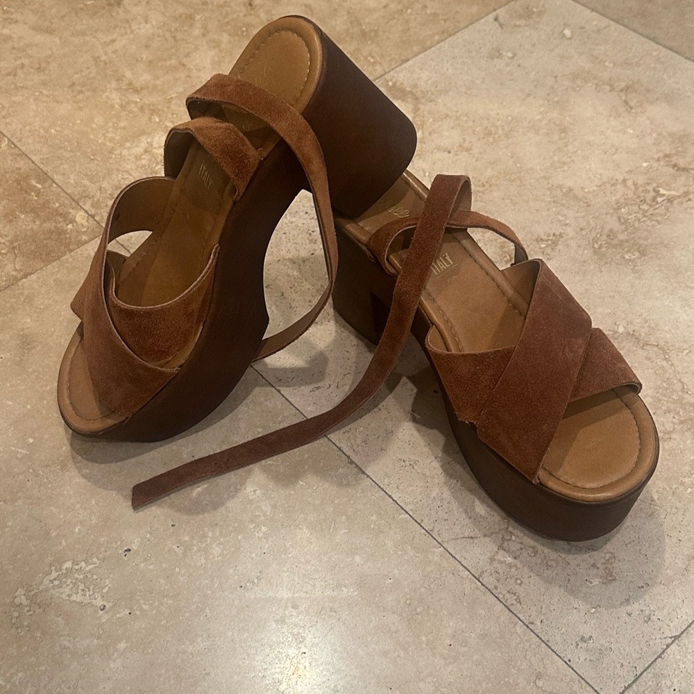 Seychelles Leather or Suede Heeled Sandals - Paloma in Brown